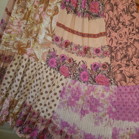 Rare Spell Designs Renew Patchwork Maxi Dress Gown pink S/M - Picture 12 of 16